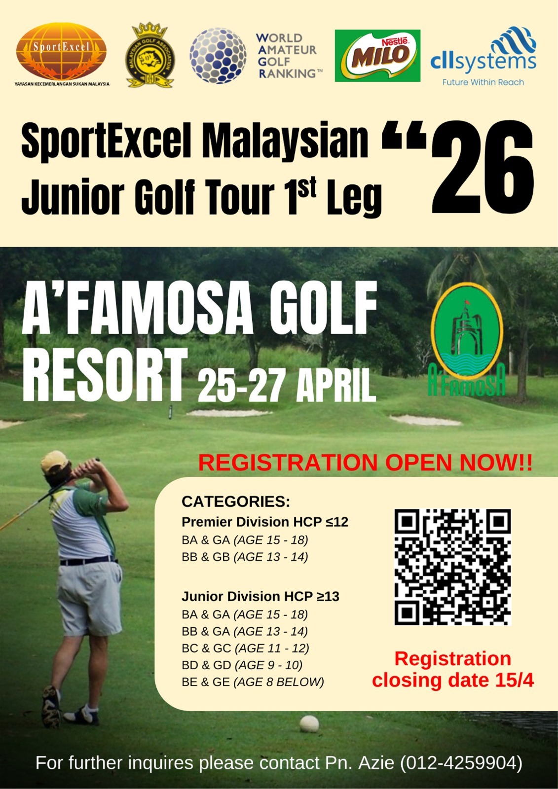 SPORTEXCEL MALAYSIAN JUNIOR GOLF TOUR 2026 - 1ST LEG